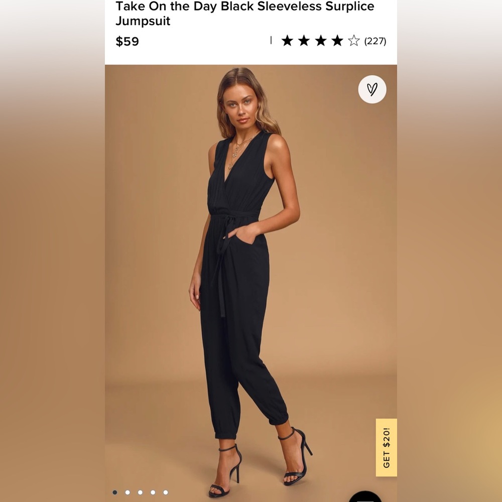 Lulus take on the day black sleeveless surplice jumpsuit